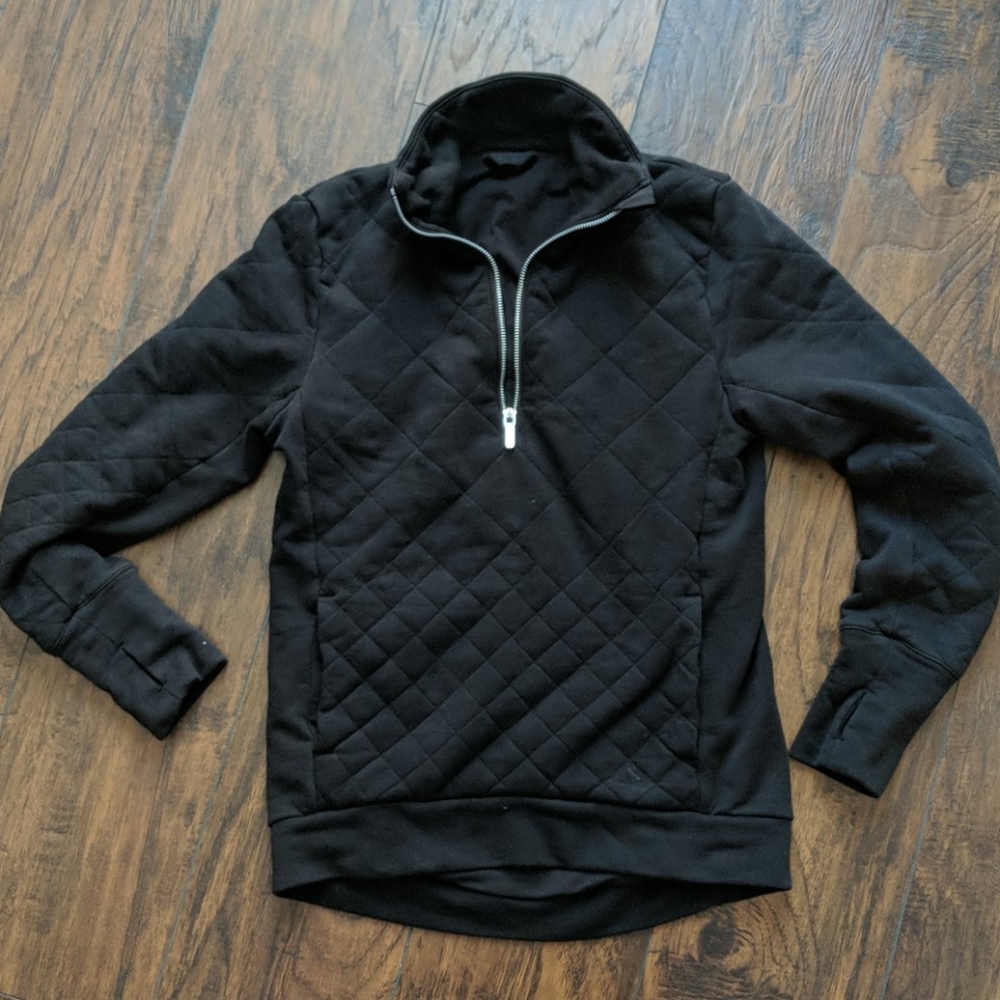 Lululemon Quilted Qtr Zip - Black - Oversized Fit